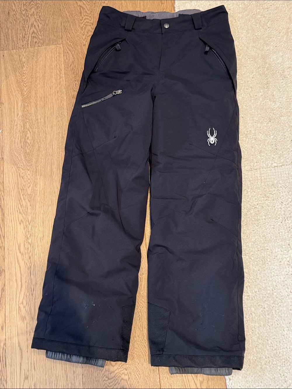 Spyder Black Winter Ski Pants with White Logo